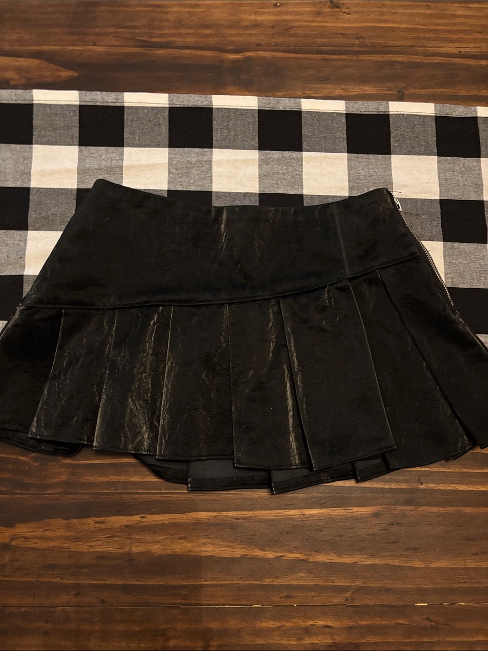 Forever 21 faux leather micro mini skirt pleated